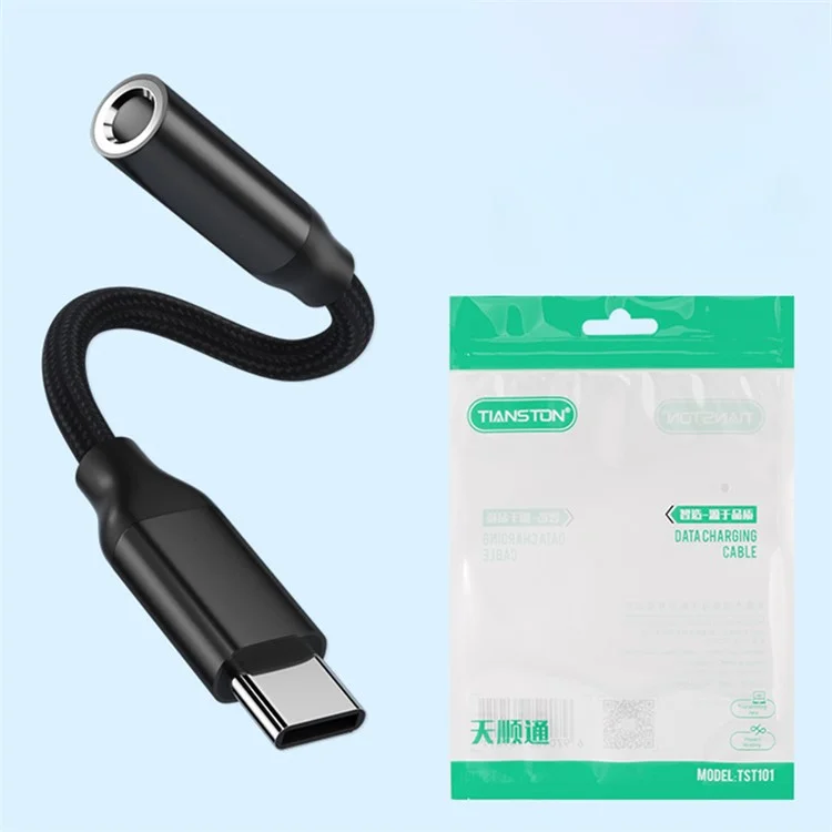 TIANSTON For iPhone 15 Type-C Male to 3.5mm Female Headphone Adapter Audio Cable