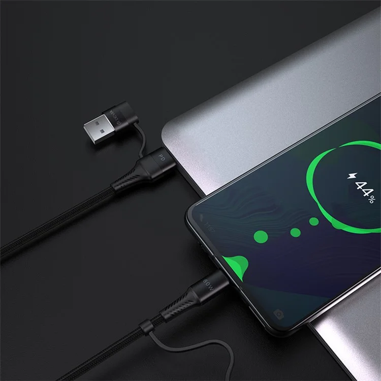 DEVIA EC504 Série Vitesse Extrême Câble de charge rapide multifonction 4 en 1 de 1,5 m Tressé en nylon 