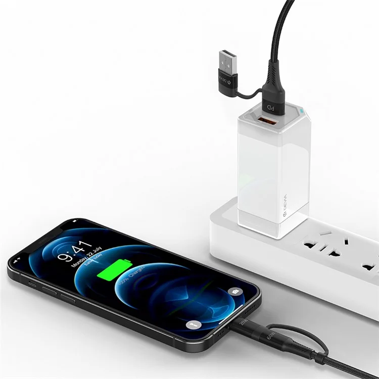 DEVIA EC504 Série Vitesse Extrême Câble de charge rapide multifonction 4 en 1 de 1,5 m Tressé en nylon 