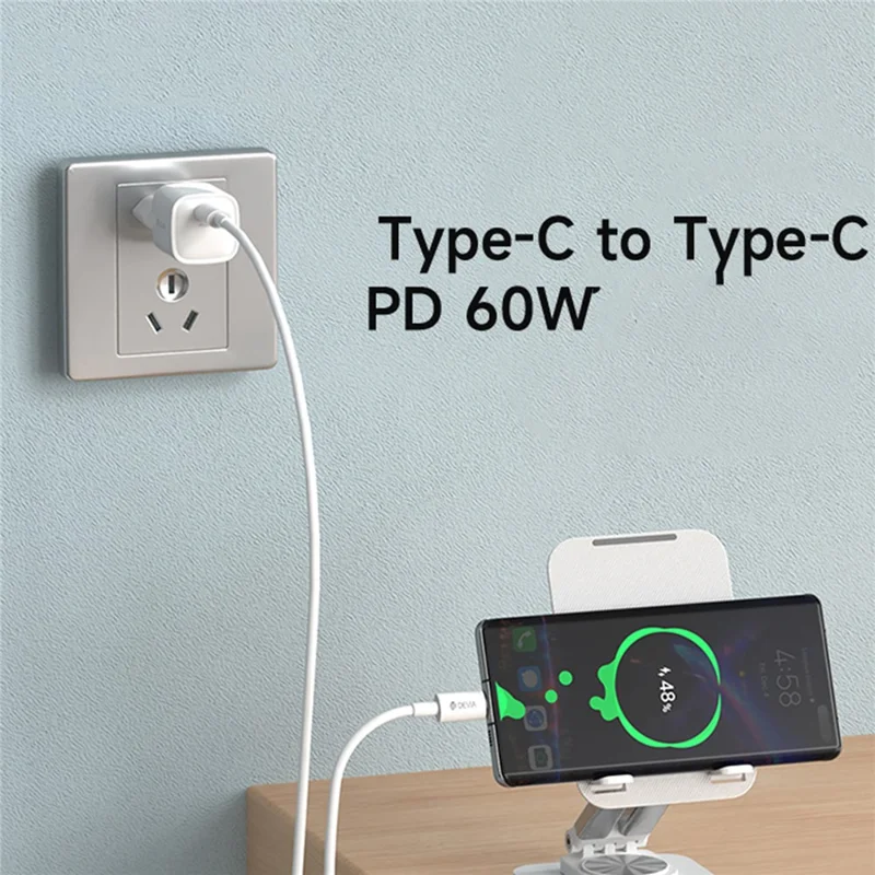 DEVIA Smart Series 2m Type-C to Type-C PD 60W Fast Charging Data Cable 480Mbps