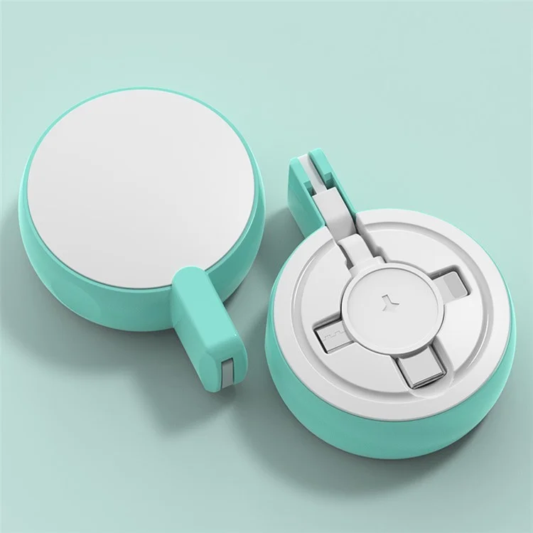 Câble de chargement rétractable 3 en 1 Micro / iP / Type-C pour iPhone / Samsung / Xiaomi - Vert