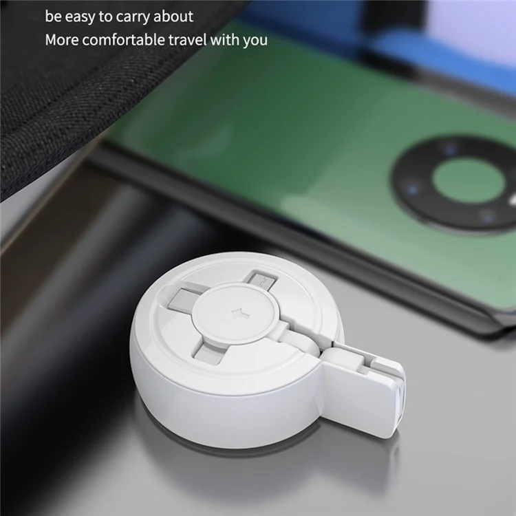 Câble de chargement rétractable 3 en 1 Micro / iP / Type-C pour iPhone / Samsung / Xiaomi - Vert