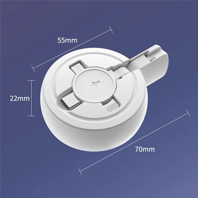 Câble de chargement rétractable 3 en 1 Micro / iP / Type-C pour iPhone / Samsung / Xiaomi - Vert