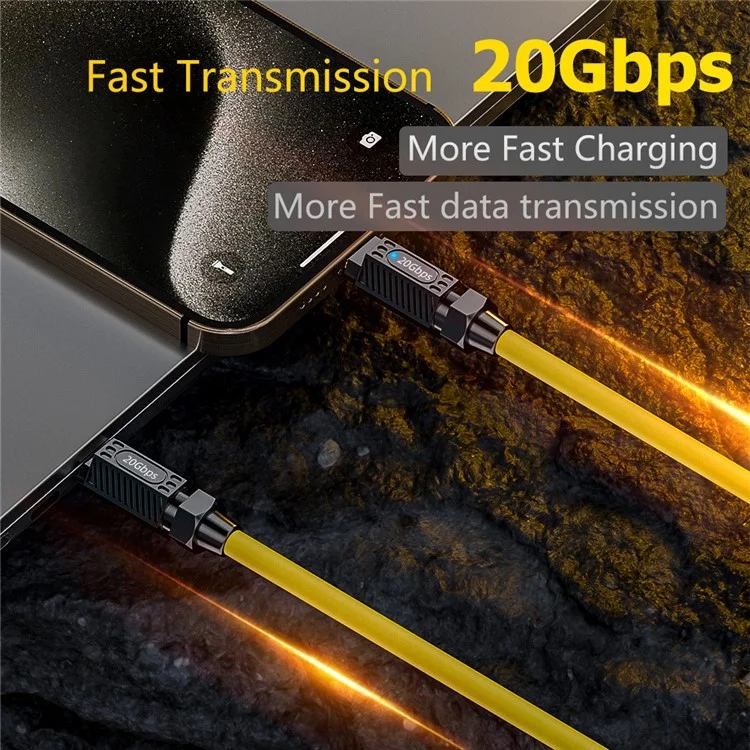 1.8m Spring Cable 8K 60Hz 140W USB3.2 Type-C Female to Male 20Gbps Data Transfer Cord