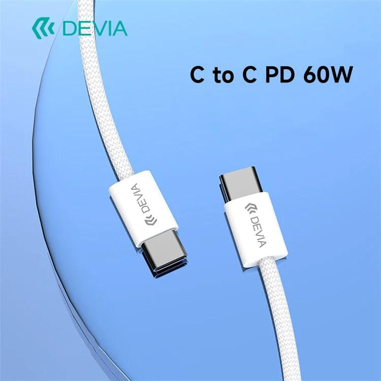 DEVIA Smart Series EC325 1m Type-C to Type-C PD 60W Data Cable Fast Charging Woven Cord
