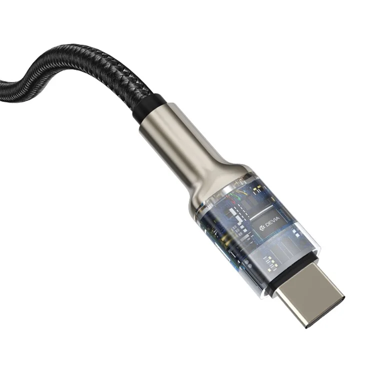 DEVIA Mars Series EC313 1.5m Cable de Datos USB-A a Tipo-C de Aleación de Zinc con Trenzado de Nailon