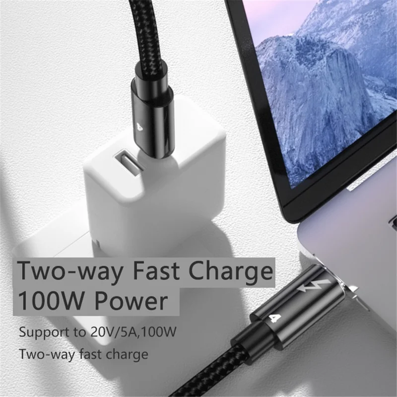 0.5 متر، 100 واط، 40 جيجابت في الثانية، 8K 60 هرتز، كابل بيانات Thunderbolt 4 من النوع C