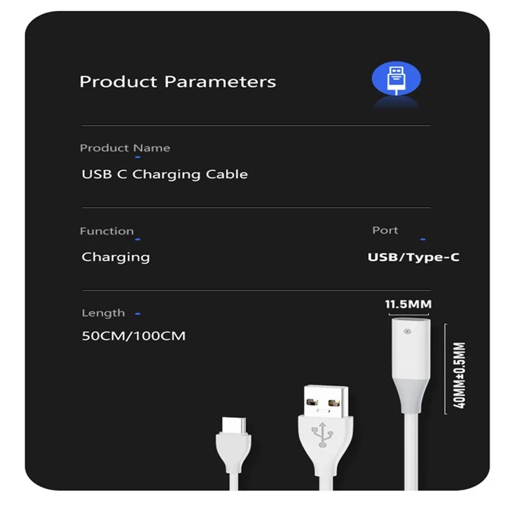 USB-A Charging Adapter Cable Compatible with Apple Pencil 1st Generation, 100cm Charging Cord