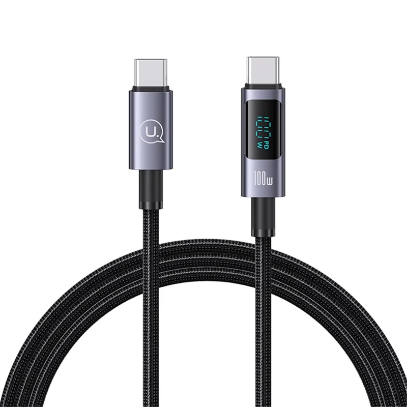 USAMS US-SJ671 Type-C To Type-C 100W Fast Charging Cable 1.2m Charger Data Cord with Display