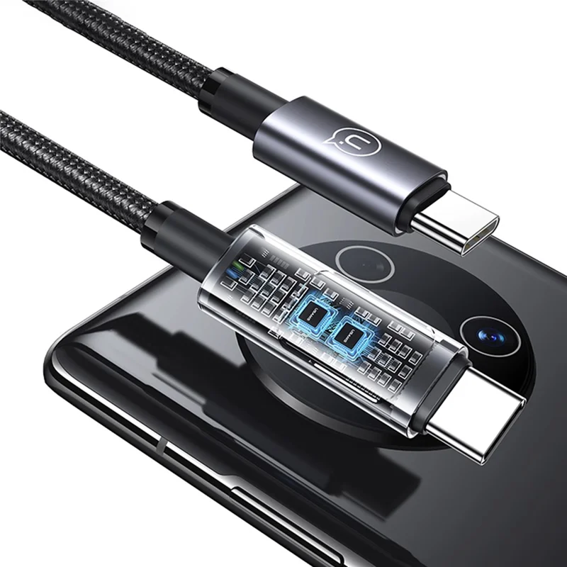 USAMS US-SJ671 Type-C To Type-C 100W Fast Charging Cable 1.2m Charger Data Cord with Display