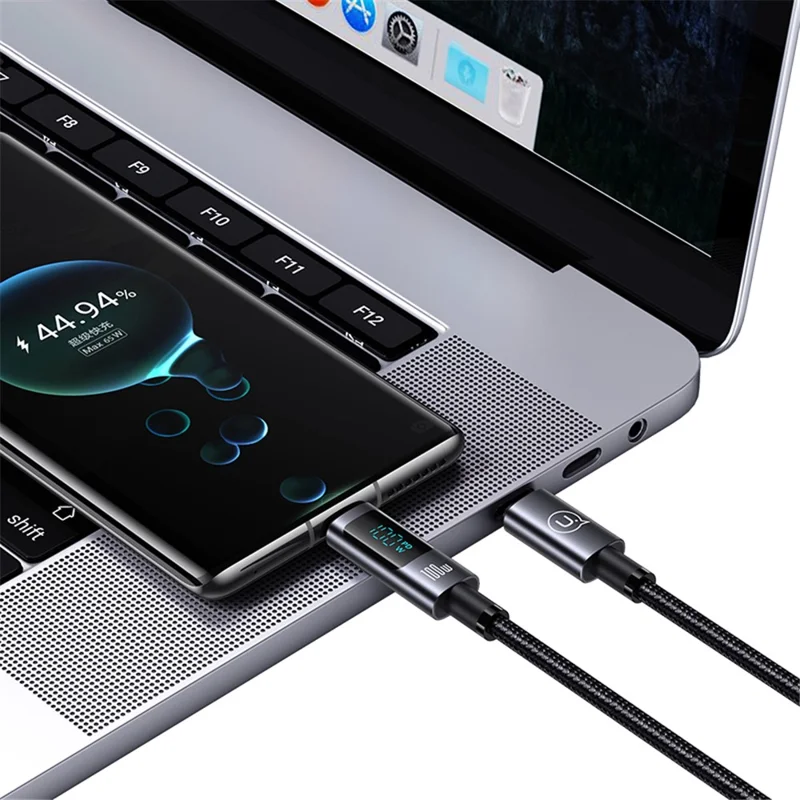 USAMS US-SJ671 Type-C To Type-C 100W Fast Charging Cable 1.2m Charger Data Cord with Display