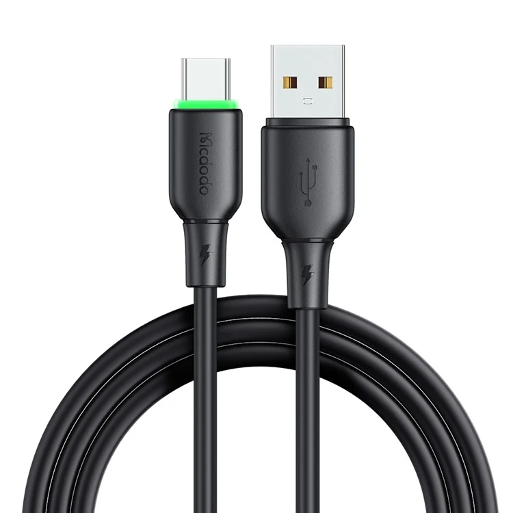 MCDODO Alpha Series CA-475 1.2m USB-A to Type-C Charging Cable 6A Silicone Data Transfer Cord - Black