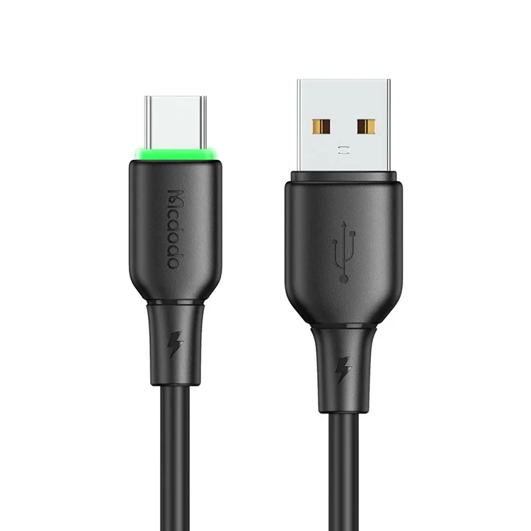 MCDODO Alpha Series CA-475 1.2m USB-A to Type-C Charging Cable 6A Silicone Data Transfer Cord - Black