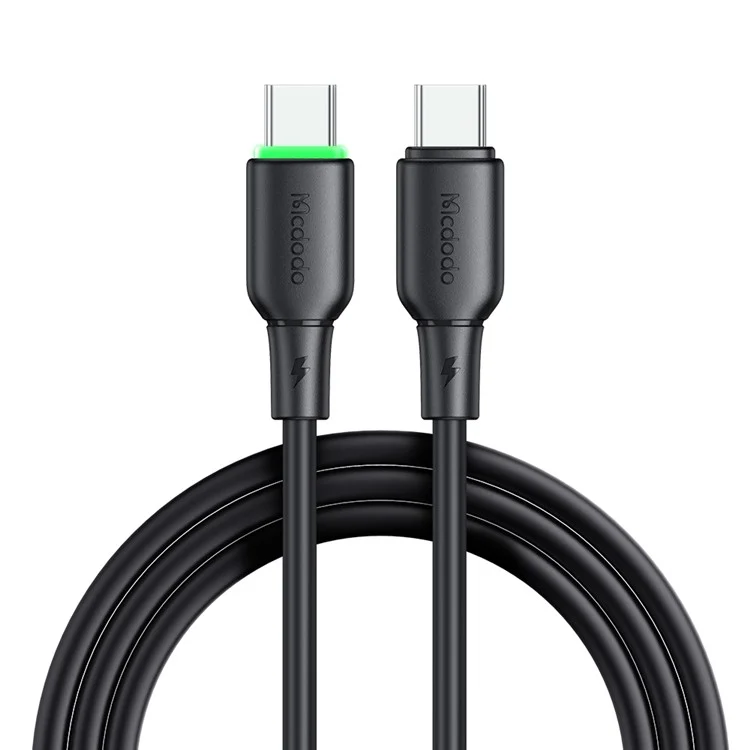 MCDODO Alpha Series CA-477 1.2m Type-C to Type-C Fast Charging Cable Silicone 65W Phone Charger Cord - Black