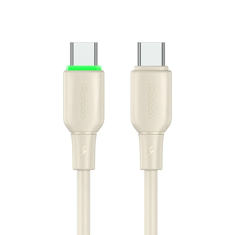 MCDODO Alpha Series CA-477 1.2m Type-C to Type-C Fast Charging Cable Silicone 65W Phone Charger Cord - Beige