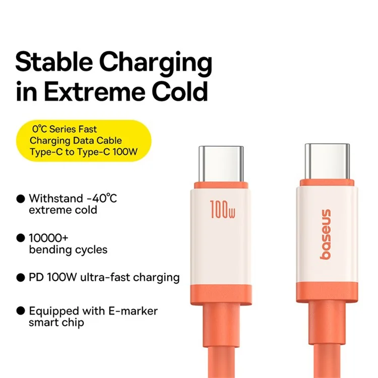 BASEUS CB000075 Données de Charge Rapide Câble Type-C de Type c 100W Câble de Téléphone Portable, 1m