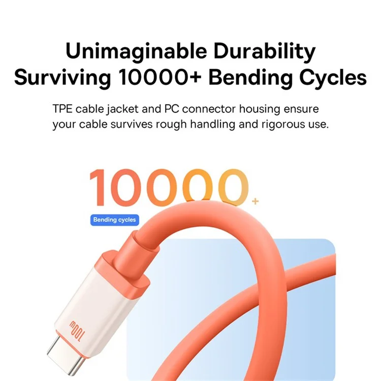 BASEUS CB000075 Données de Charge Rapide Câble Type-C de Type c 100W Câble de Téléphone Portable, 1m