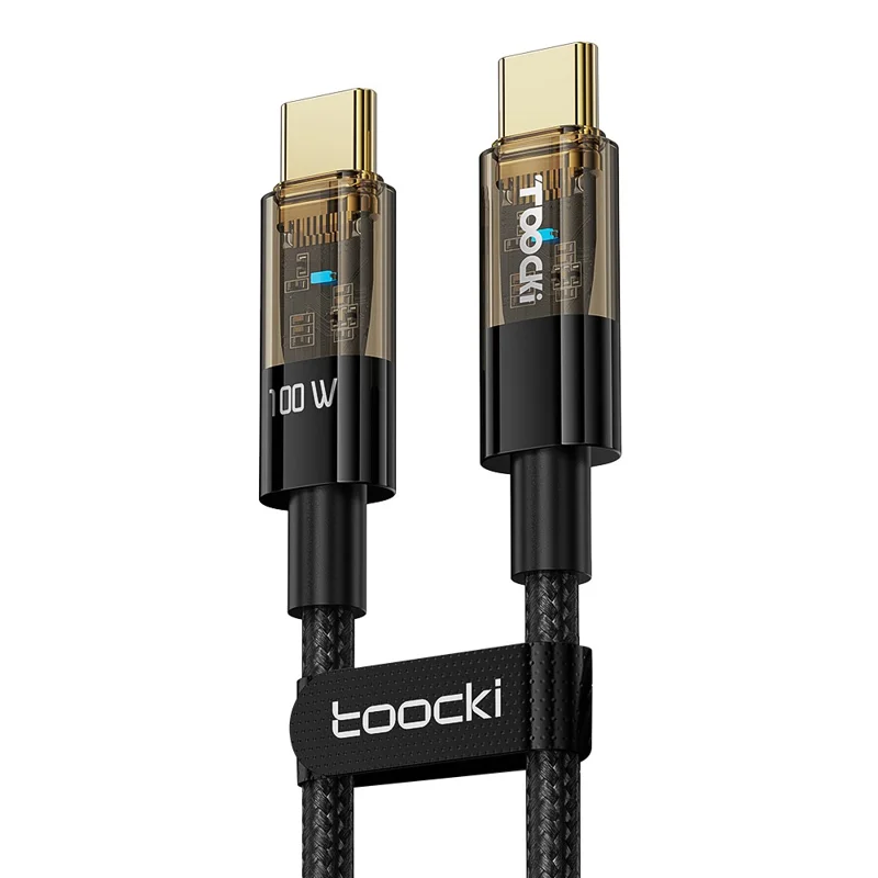 TOOCKI TQ-X06C2 1m 100W Charging Cord, Type-C to Type-C Data Cable