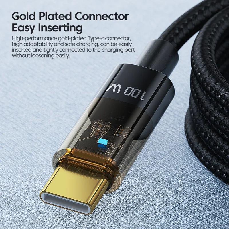 TOOCKI TQ-X06C2 1m 100W Charging Cord, Type-C to Type-C Data Cable