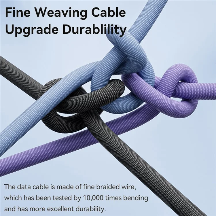 TOOCKI TQ-X36C2 2m Braided PD 60W Fast Charging Cord Type-C Mobiltelefon-Kabel - Grau