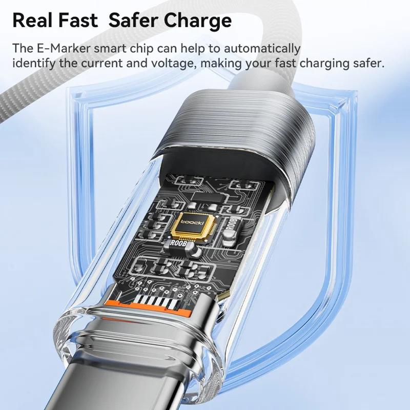 TOOCKI TQ-X36C2 1m Type-C Cell Phone Cable 100W Fast Charging Cord - Viola