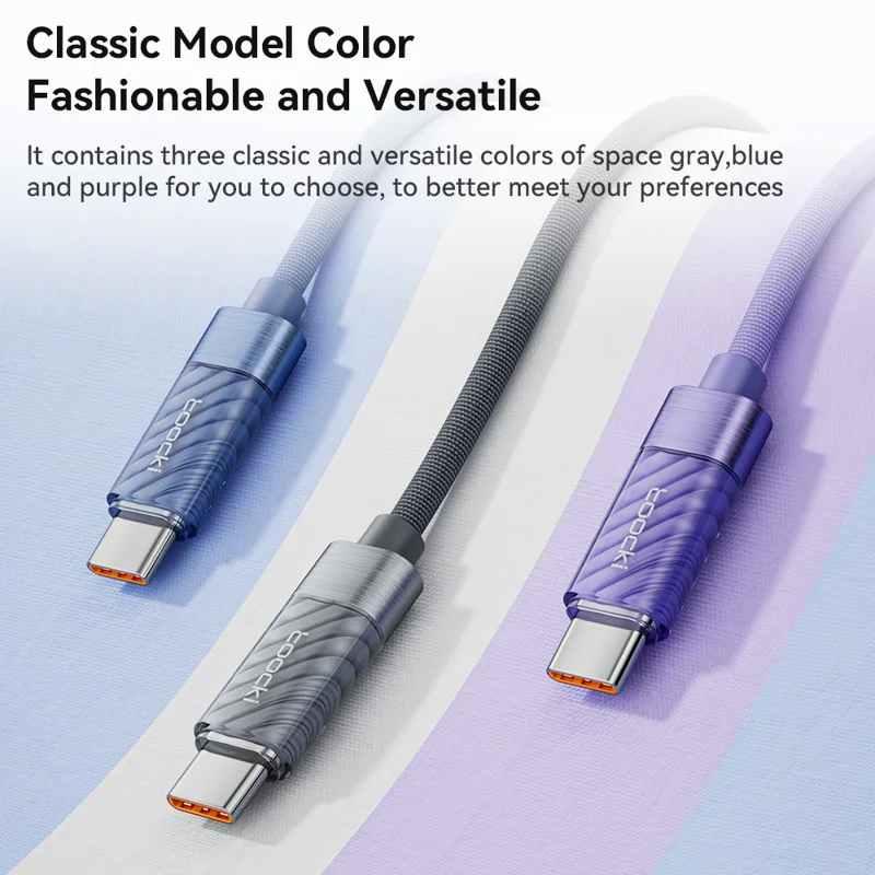 TOOCKI TQ-X36C2 1m Type-C Cell Phone Cable 100W Fast Charging Cord - Viola