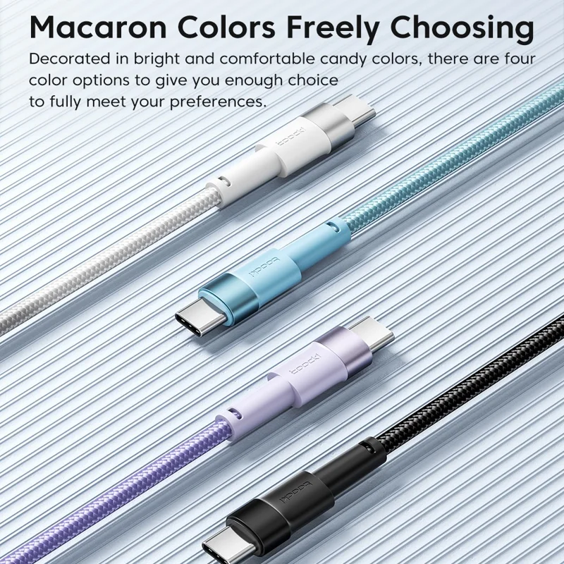 TOOCKI TQ-X16A3 1m USB to Type-C 3A Fast Charging Data Cable Braided Wire - Blue