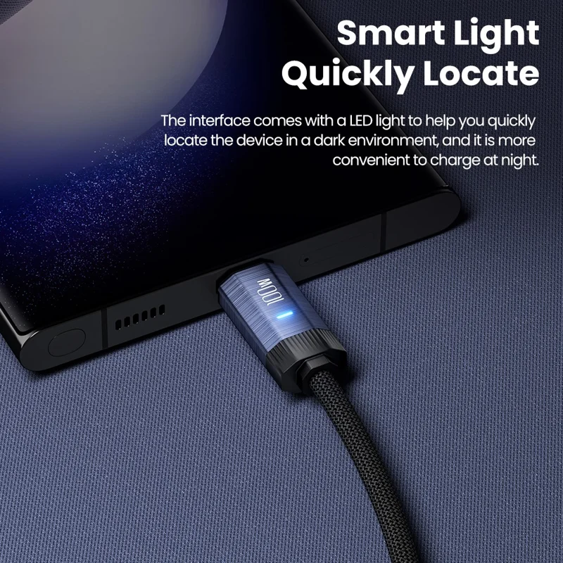 TOOCKI TQ-X24C2 2m Type-C to Type-C Cord PD 100W E-Marker Chip Fast Charging Cable - Grey