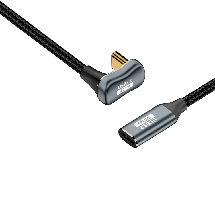 Câble 3m USB3.2 Gen 2 en forme de U de type C mâle vers type C femelle, prise en charge de l'audio/vidéo et PD 100W