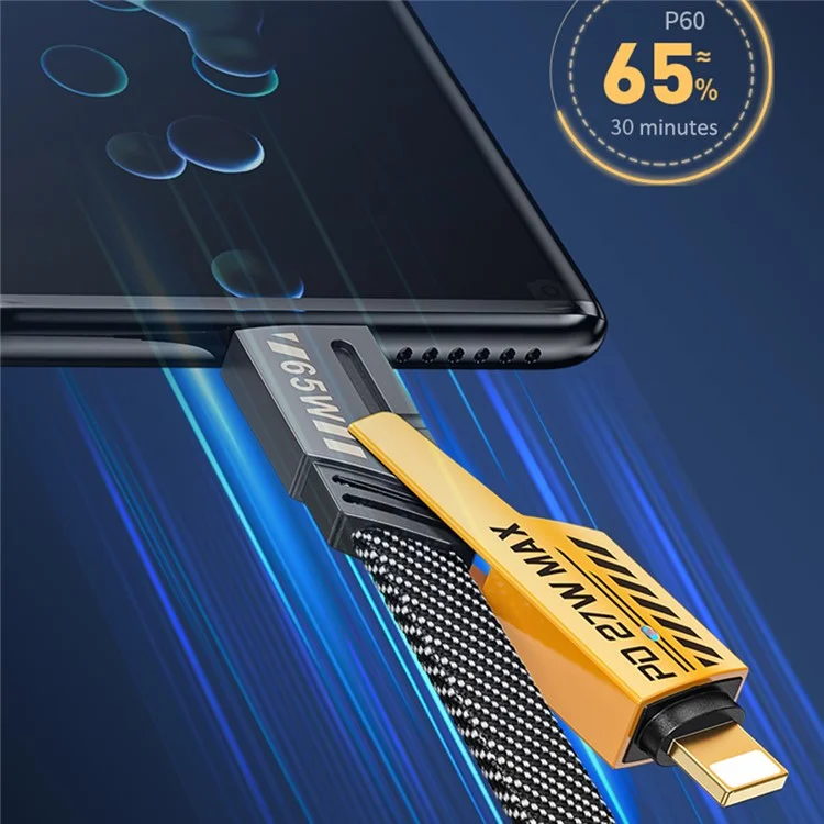 WEKOME WDC-25 4 em 1 1,2 m Carregador Rápido de Telefone 65W Cabo de Carregamento Magnético para Micro USB / Type C / Dispositivo IP