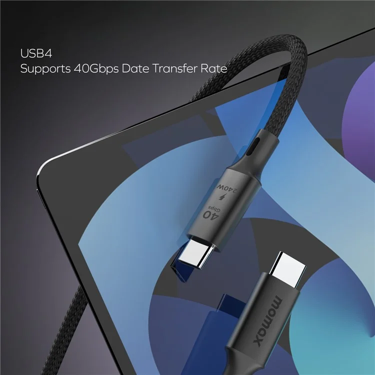 MOMAX USB-C para cabo de carregamento USB-C de 240 W de 1 m com trança de nylon