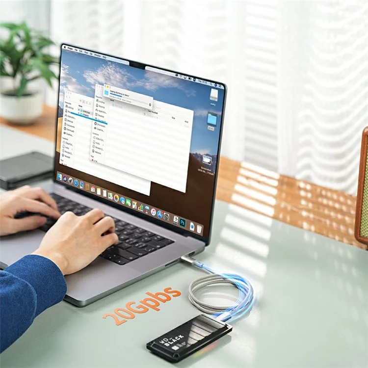 MOMAX Elite 1m USB3.2 Type-C to Type-C PD 100W Fast Charging Braided Data Cable - Titanium Gold