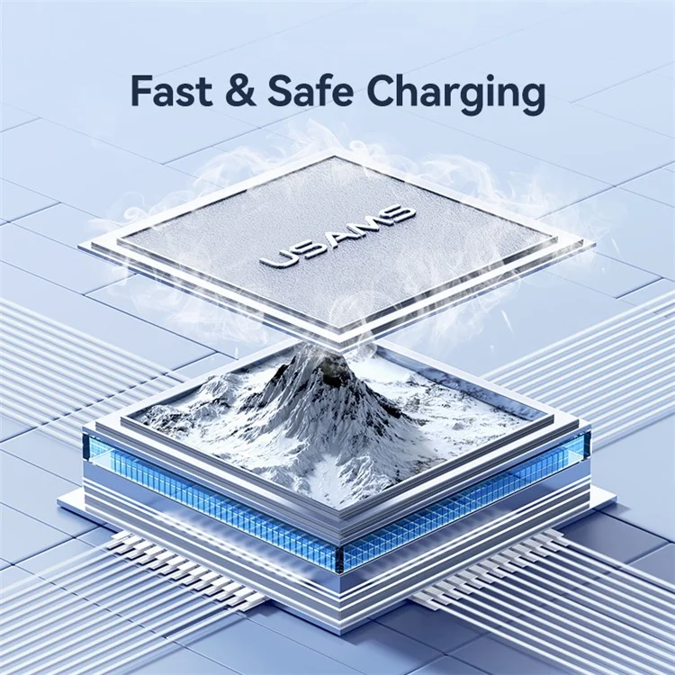 USAMS US-SJ698 KY Series 3m USB zu Type-C 3A Handy-Ladekabel gestreiftes Datenkabel - Schwarz