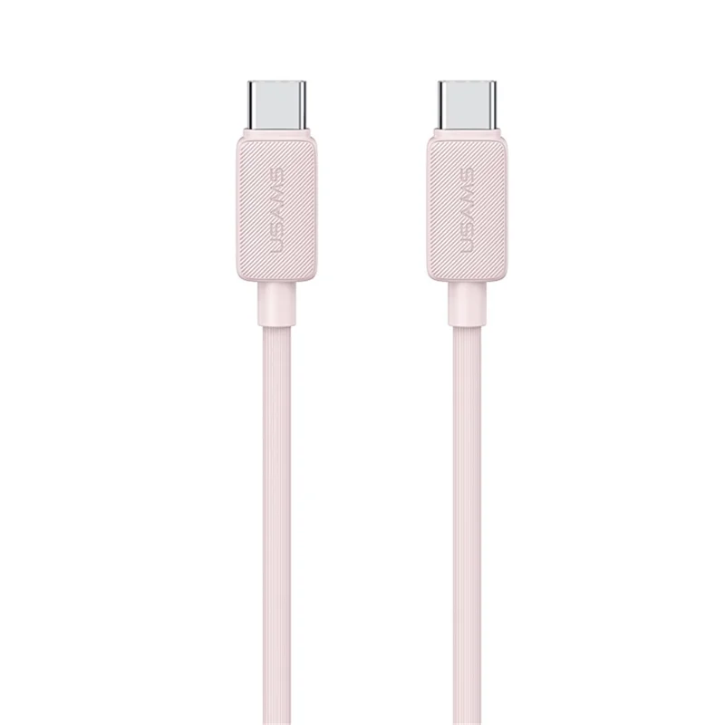 USAMS US-SJ701 3m Tipo-c Para Cabelo de Caragem de Tipo c PD 60W Cabo de Carregamento Rápido de 480mbps Cabo de Carregador - Rosa