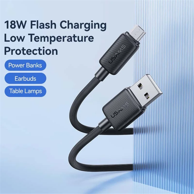 USAMS US-SJ700 3m USB Vers le Micro-cordon PVC PVC Câble de Données de 480 Mbps - Rose