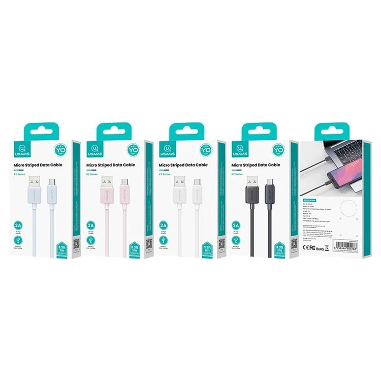 USAMS US-SJ690 Cavo di ricarica rapida Micro USB 2A da 1m in rame - Nero