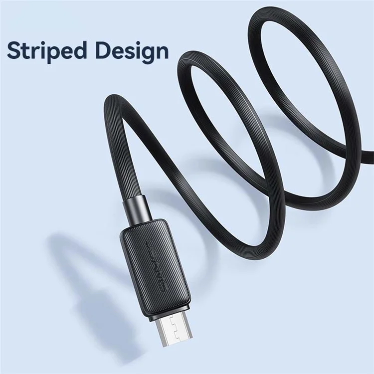 USAMS US-SJ690 1m Micro USB 2A Cable de Cobre de Carga de Carga Rápida Cable de Transmisión de Datos 480Mbps - Negro