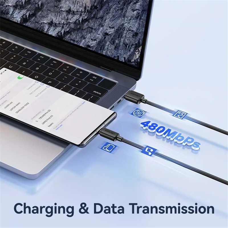 USAMS US-SJ690 1m Micro USB 2A Cabo de Carregamento Rápido de Fio de Cobre 480Mbps Transmissão de Dados - Branco