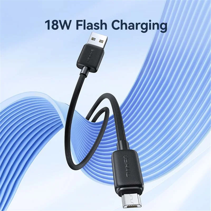 USAMS US-SJ690 1m Micro USB 2A Cabo de Carregamento Rápido de Fio de Cobre 480Mbps Transmissão de Dados - Branco