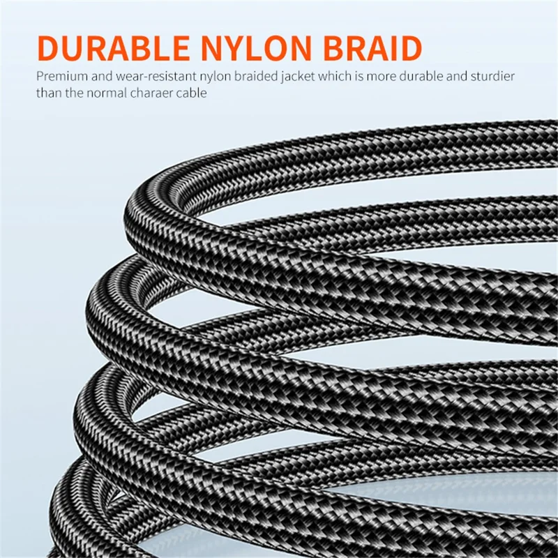 ENKAY HAT PRINCE 1m Dual Angled Cable Nylon Braided USB to Type-C 3A Fast Charging Cord