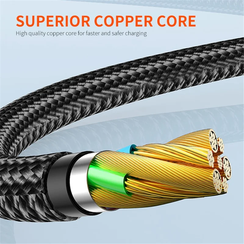 ENKAY HAT PRINCE 1m Dual Angled Cable Nylon Braided USB to Type-C 3A Fast Charging Cord