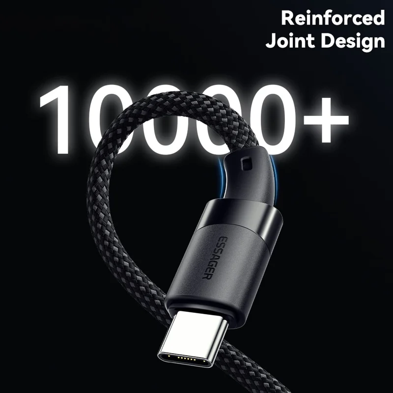 ESSAGER Câble de charge magnétique de type C à type C de 1 m 100 W - Noir