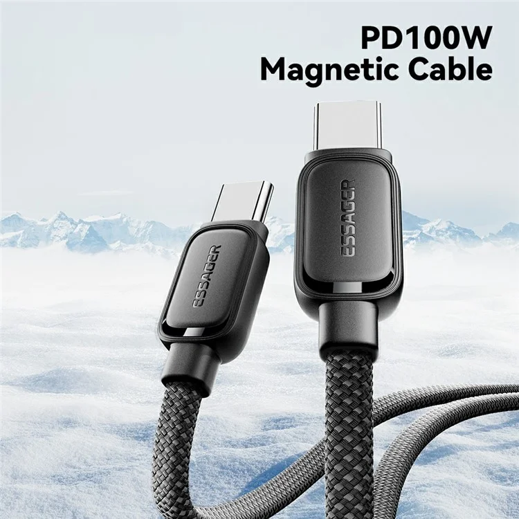 ESSAGER 1m Type-C to Type-C Cable 60W 480Mbps Data Cord Magnetic Storage Line