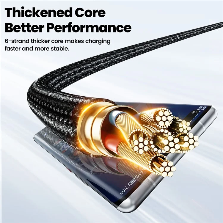 TOOCKI TQ-X45C2 1.8m Data Cable 100W Type-C Fast Charging Wire with Colorful Indicator
