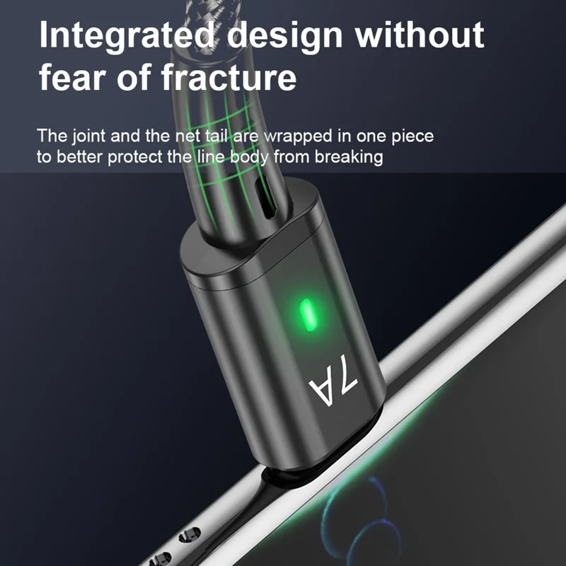 USLION US0188 USB-A til USB-C opladningskabel 1 m, tekstileret datakabel - Blå