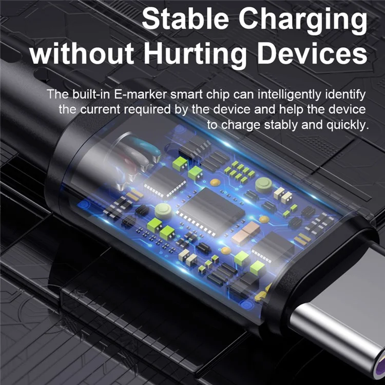 USLION US0188 Câble tressé USB vers Type-C 2m 7A Charge rapide pour téléphone - Noir