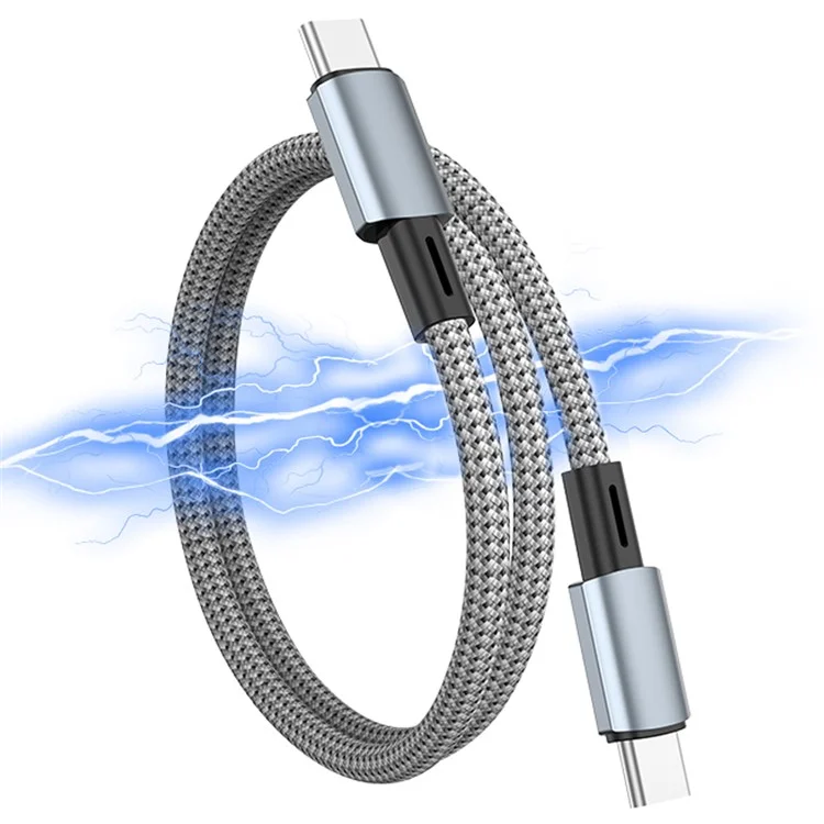 Câble de charge rapide magnétique de 0,3 m de Type-C à Type-C, 100 W PD, avec rangement