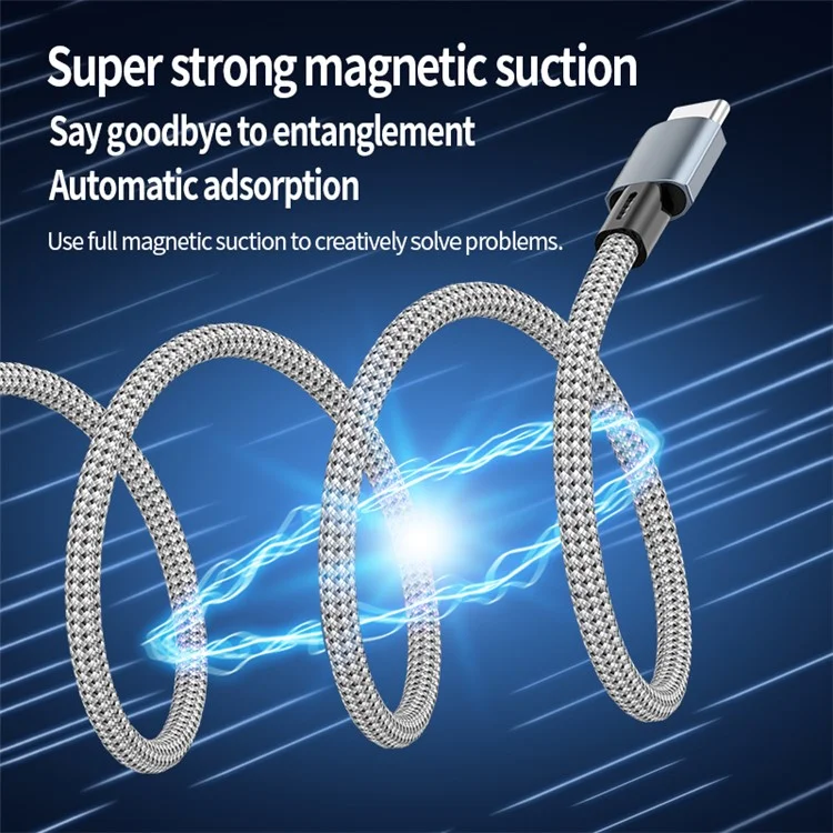 Cavo di ricarica rapida da 18 W e trasmissione dati da 480 Mbps con connettore magnetico USB a Type-C da 0,3 m