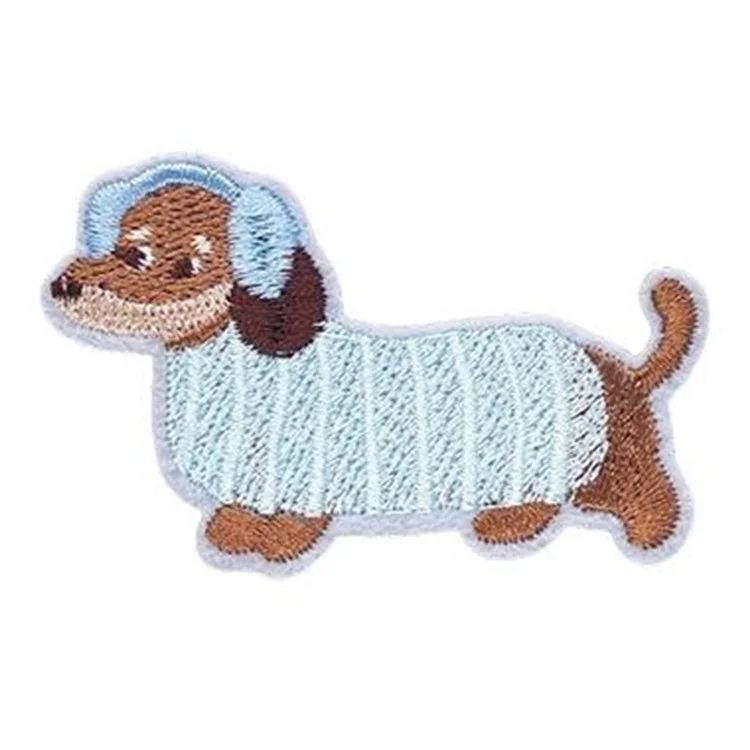 Patch Brodé Mignon Chien Autocollant Appliques Doux au Toucher Décorations Créatives DIY - LS938