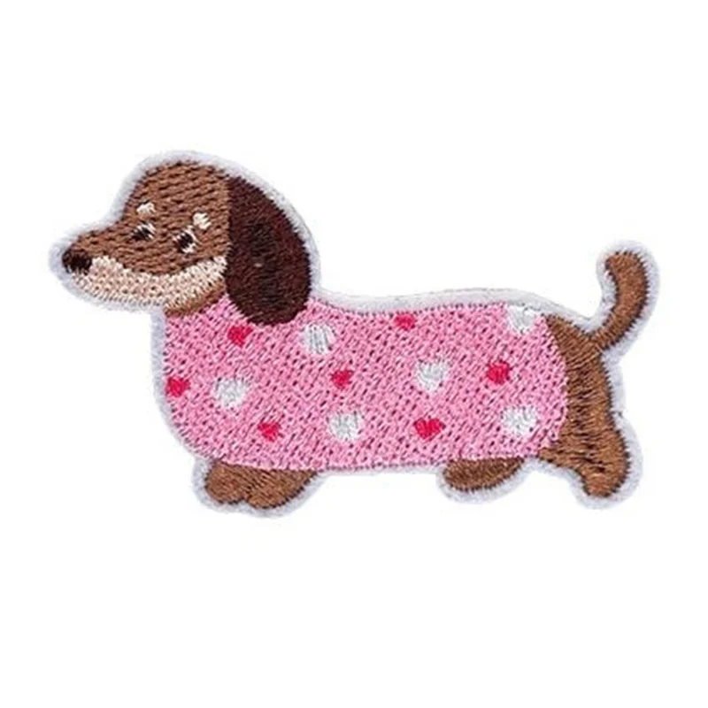 Cute Dog Embroidered Patch Self-Adhesive Appliques Soft Touch Creative DIY Craft Decorations - LS939